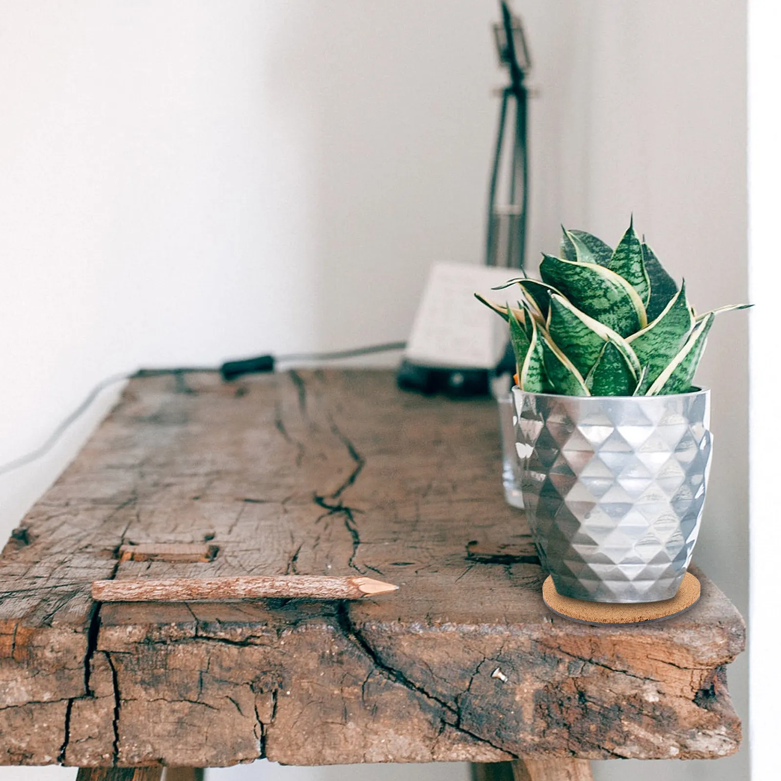 Premium Cork Flowerpot Tray Plant Saucer for Indoor Outdoor Gardening Waterproof Soil Spill Protection Decorative DIY Paintable