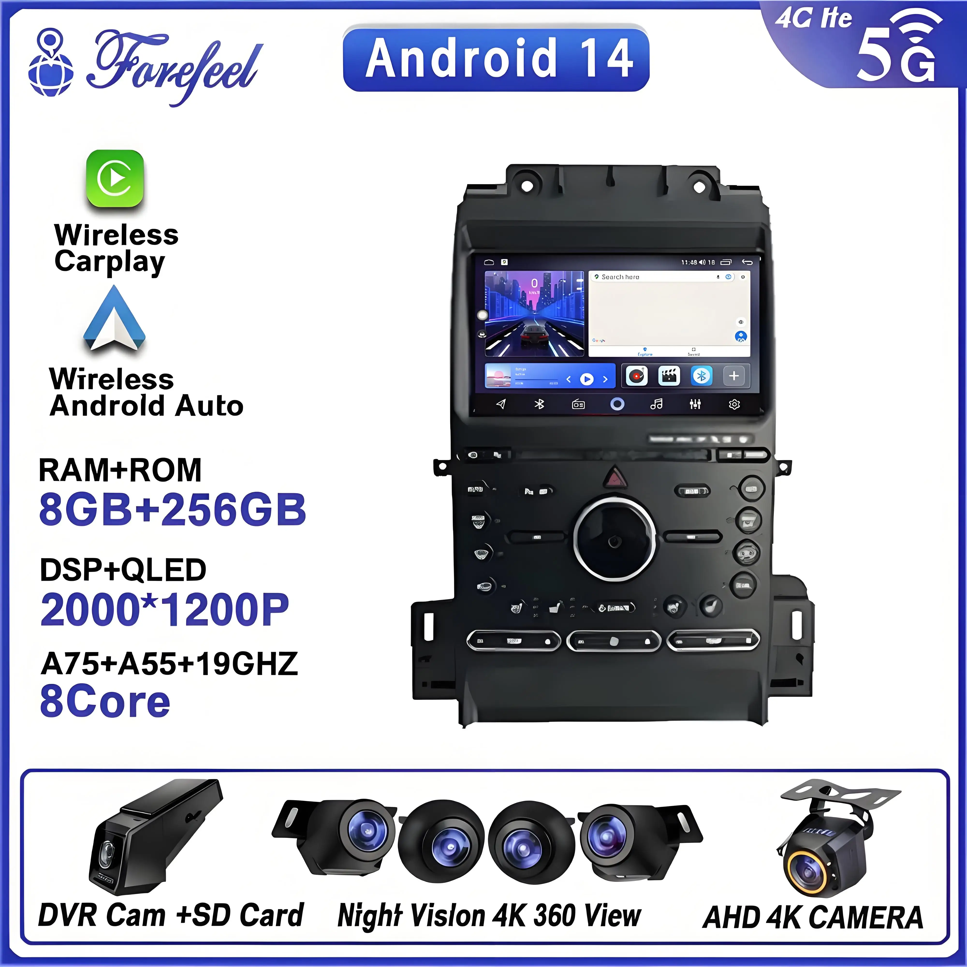 

Android 14 Auto Radio For Ford Taurus 2011 - 2016 No 2din DVD GPS Navigation Dash Cam Stereo HeadUnit High-performance CPU DVD