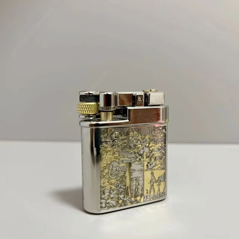 CHIEF 311 new brass carved fuel lighter, one click catapult ignition lighter, cigarette accessories, men's gift