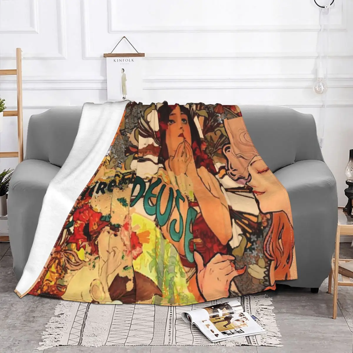 Gustav Klimt Blanket Fleece Printed Art Portable Warm Throw Blankets for Home Bedroom Bedspreads