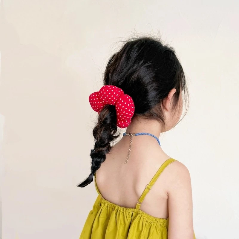 

2pcs Plaid Floral Hair Rope Ties Sweet Girl Elastic Hair Band Ponytail Holder Rubber Bands Children's Hair Accessories Headdress