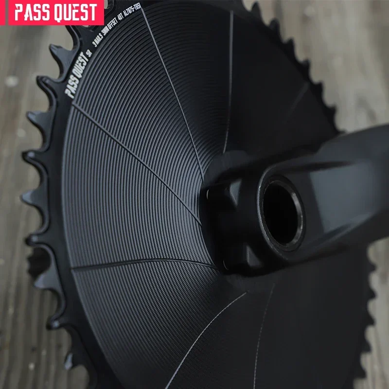 PASS QUEST 3mm Road/Gravel Bike Chainring Narrow Wide Teeth AERO Sprocket 40T-56T for SRAM 3 Bolt Direct Mount Crank 9/10/11/12S