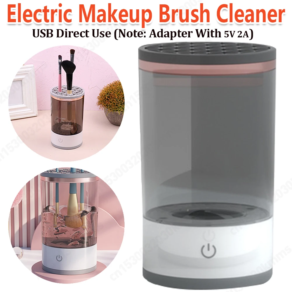 Automatic Electric Makeup Brush Cleaner Rechargeable Lazy Cleaning Brush Holder Stand Tool Washer Cleaner Machine Dry Tool