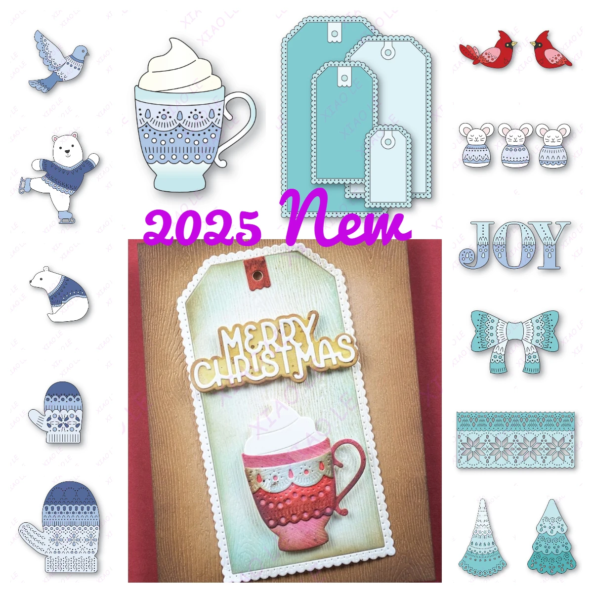 

Merry Mouse Grand Tree Toppers Dies New Metal Cutting Dies For DIY Scrapbooking Decorative Embossing Handcraft Die Cutting