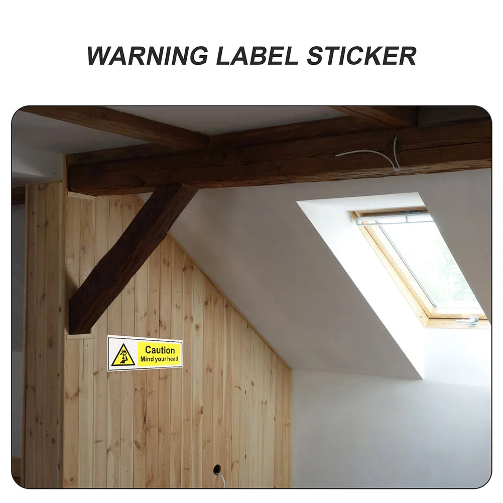 2 Pcs Signage Applied Low Ceiling Signs Caution Watch Your Head Self Adhesive Safety Wall Decor Pvc Stickers