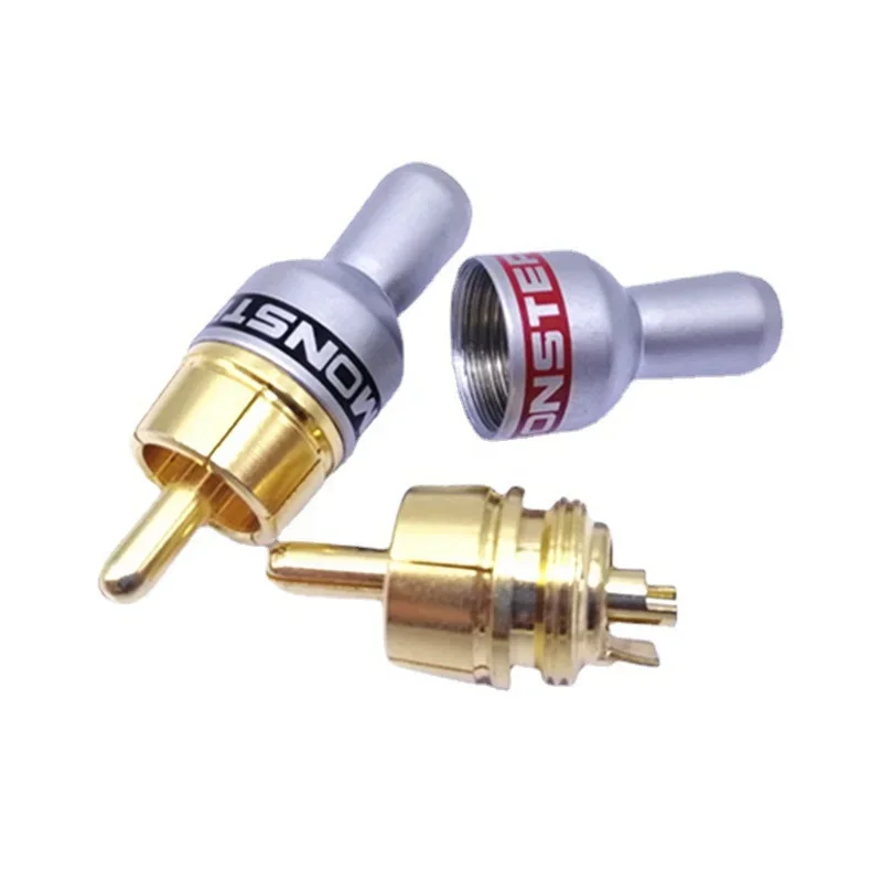 RCA Plug Male Speaker Terminal Audio Connector Video Jack Gold Plated For Soldering AV Cable Consumer Electronics