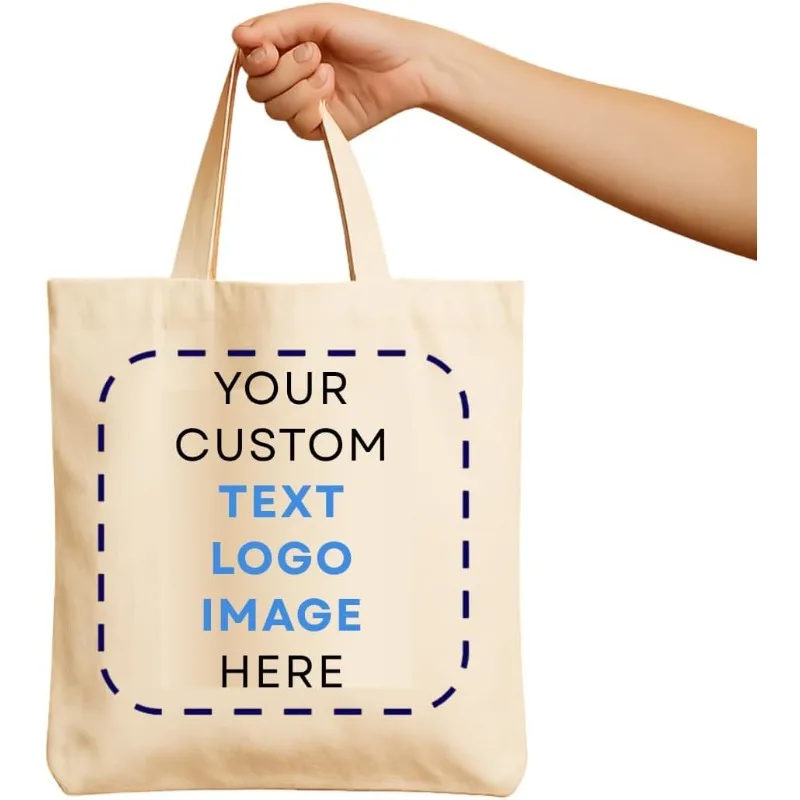 

Индивидуальные сумки-тоут с текстом логотипа или изображением сумки для рекламных деловых целей Экологичные сумки-тоут для покупок