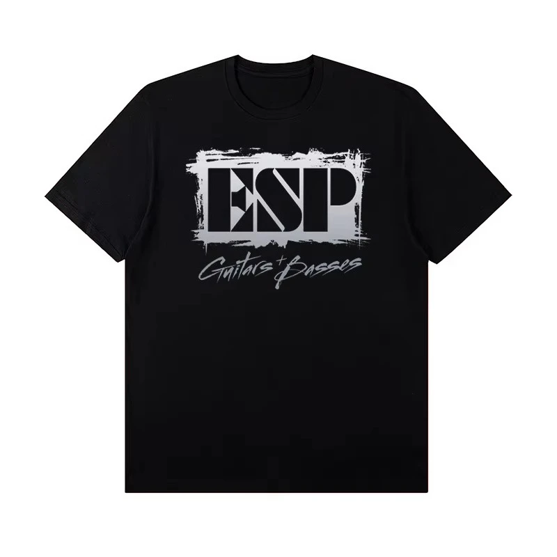 

ESP Electric Guitar Peripheral Print Rock T-shirt Short Sleeve Large Size Cotton Band Guitarist Performance Shirt Oversize Tees