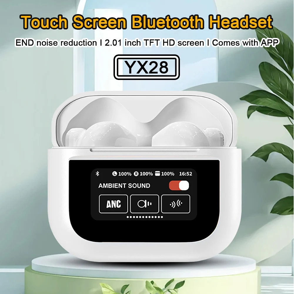 

YX28 TWS Bluetooth Headphones 12 Screen Touch Functions Charging Box Wireless Earphones With Microphone 9D Stereo Earbuds