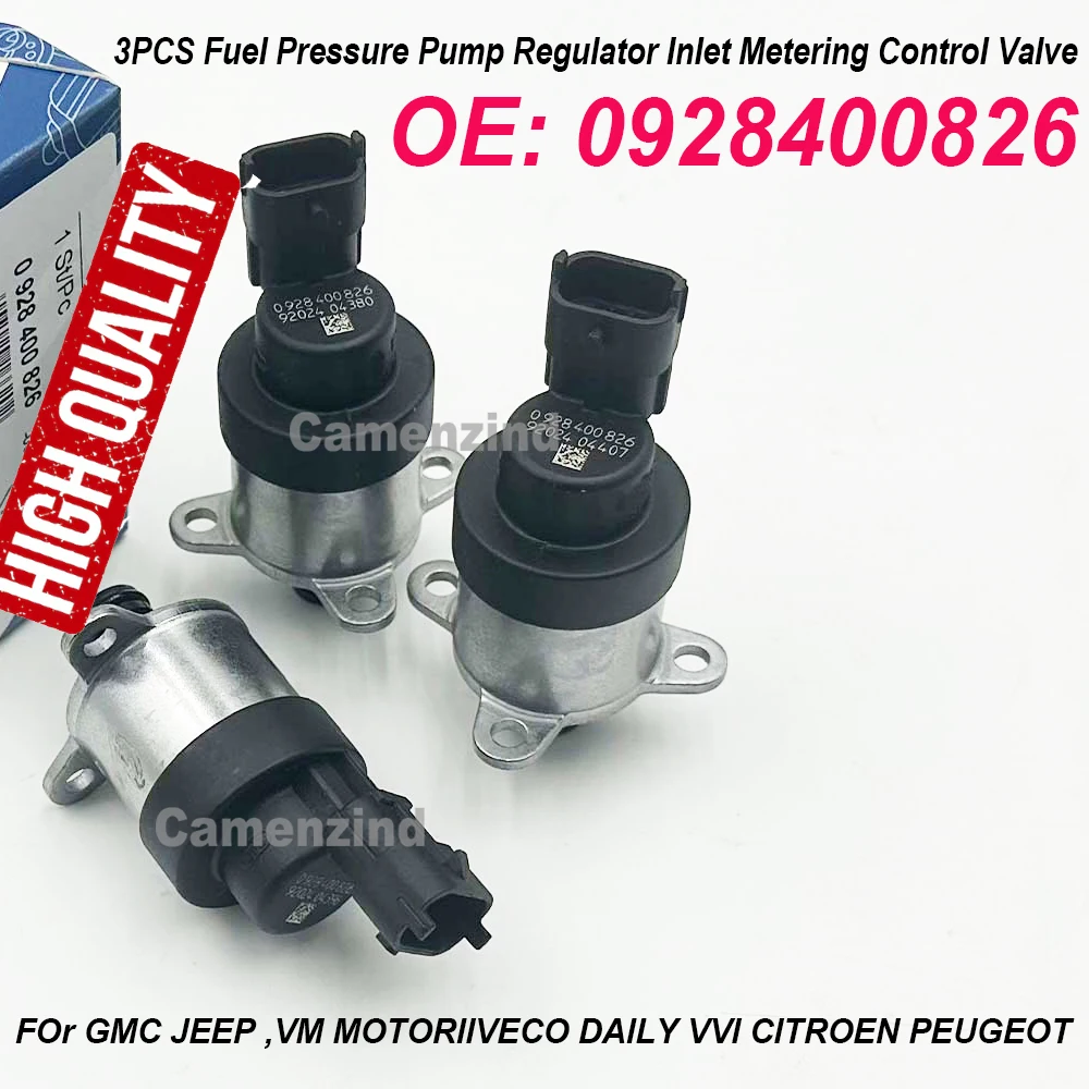 3 قطعة عالية الجودة 0928400826 مضخة الوقود منظم الضغط التحكم قياس وحدة الملف اللولبي 71772310 928400826 لسيارة Iveco اليومية Jeep