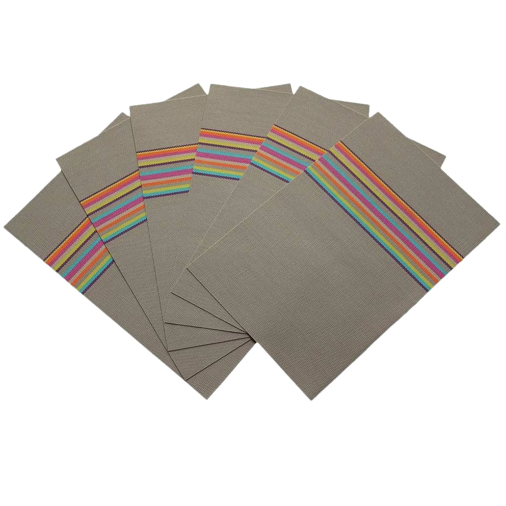 6 Pcs Placemats PVC Stain Resistant Washable Heat Insulation Non Skid Foldable Simple Kitchen Dining