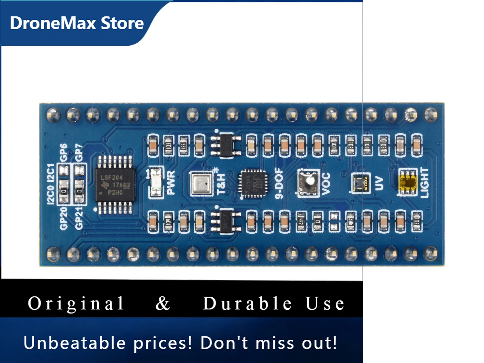 DroMaPico Environmental Sensor Expansion Board - All-in-One Environmental & Motion Sensing For Raspberry Pi Pico