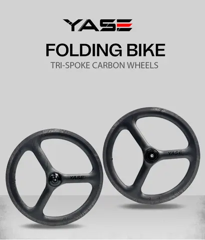 YASE 16inch 349 3 spokes carbon wheels V brake 7 speed 950g brompton bicycle carbon wheelset 74/112mm