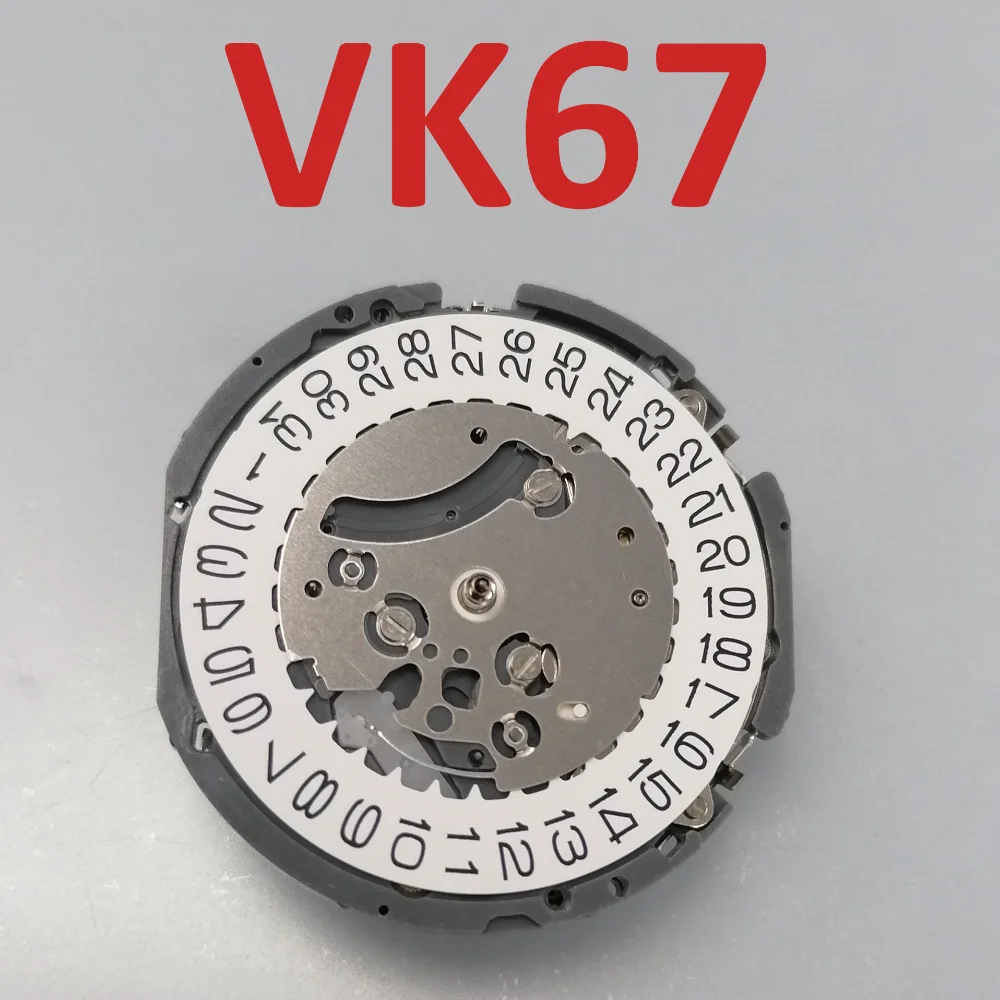 Japanese VK67 Quartz Watch Movement Electronic VK67A Movement At Three O 'clock Position White Calendar