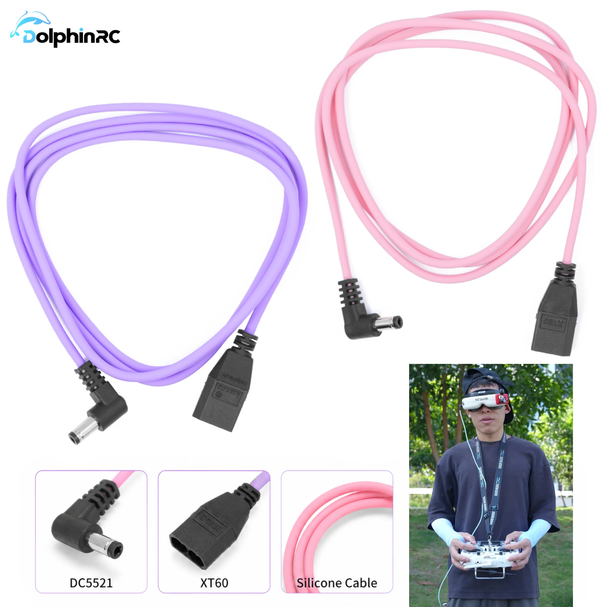 Drone Racing Gate - DolphinRC Silicone FPV Goggles Power Cable