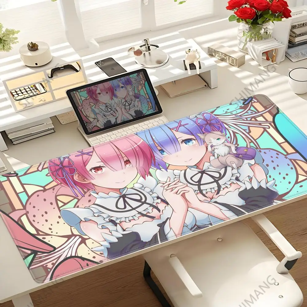 

Gaming Accessories Manga Mouse Pad Re Zero Rem Emilia Mousepad Speed Keyboard Gamer Rubber Mat Anime Rug Full Gamer Pc CS GO