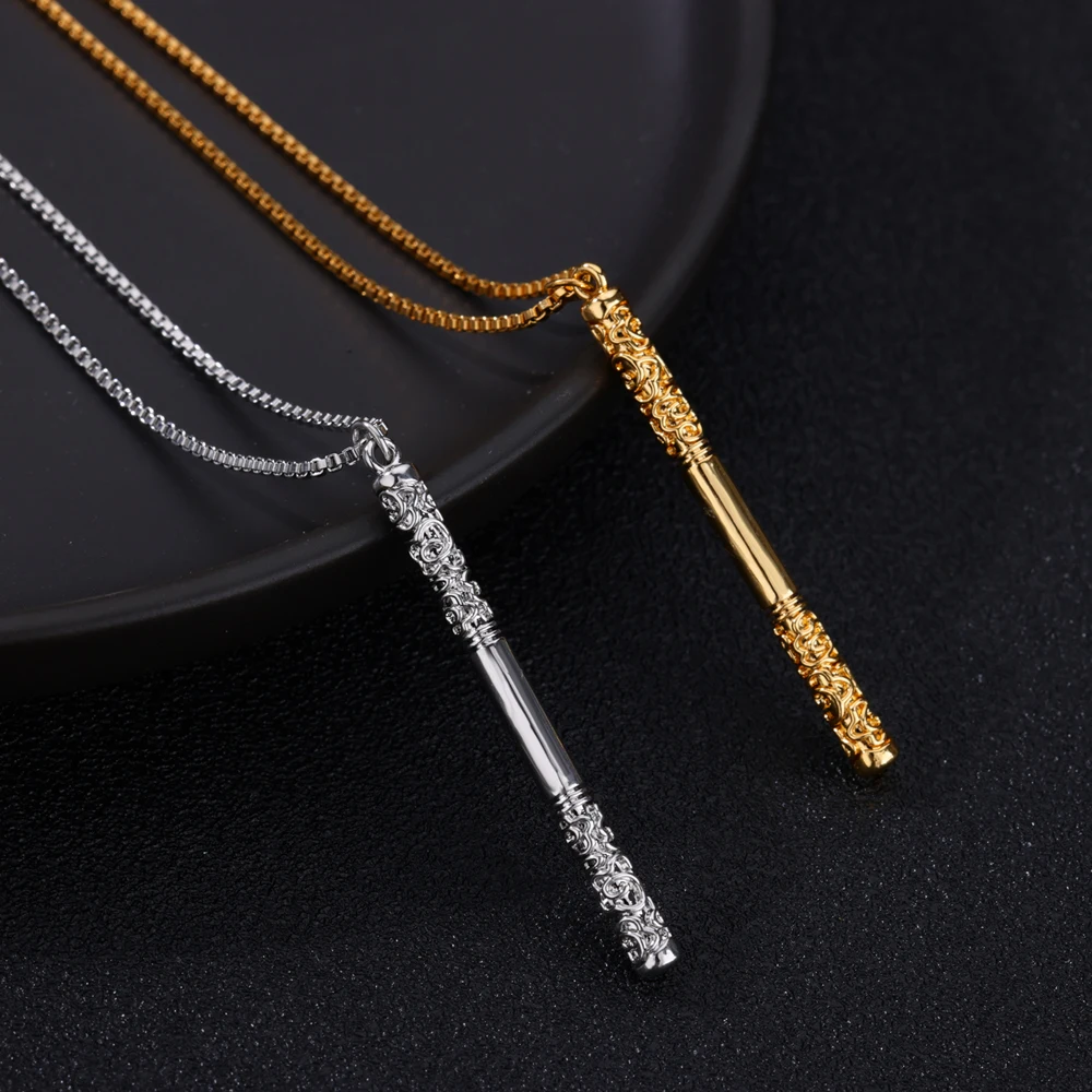 

Stainless Steel Wukong Gold Color Cudgel Pendant Necklaces for Women Gold Color Choker Necklace Trendy Punk Jewelry BFF