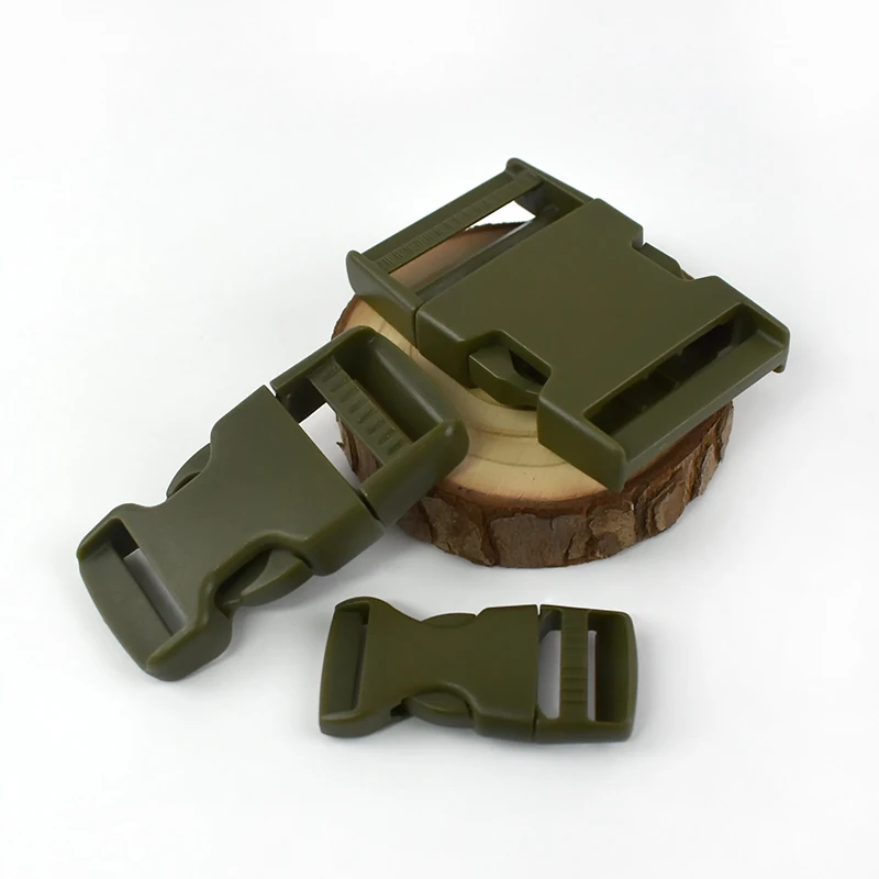 5/10pcs 20/25/37/50mm Plastic Release Buckle Bag Strap Side Cilp Hook ArmyGreen Webbing Adjustment Buckles Pet Collar Clasp