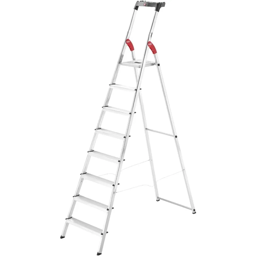 

Hailo L60 StandardLine，Aluminum Folding Stepladder Eight Steps，Integrated Multifunctional Storage Tray， Stable tie bar