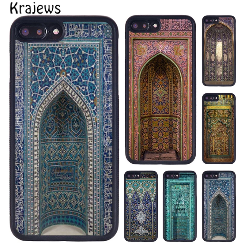 Krajews Muslim Islamic Mihrab Turkey Rubber Phone Case For iPhone 16 15 14 XR XS 11 12 mini 13 Pro MAX Plus