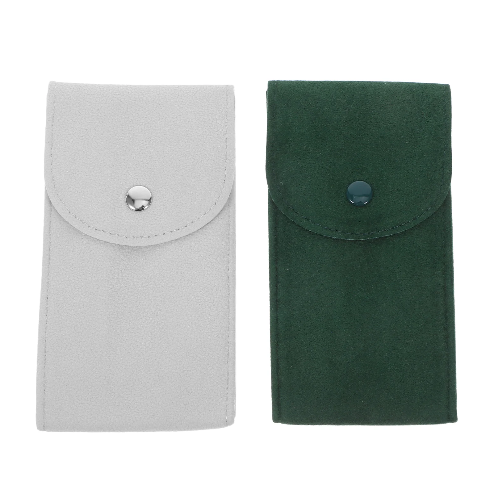

2Pcs Portable Snap Button Travel Watch Pouch Organizer Soft Scratch-Resistant Storage Bag for Men Jewelry Packaging