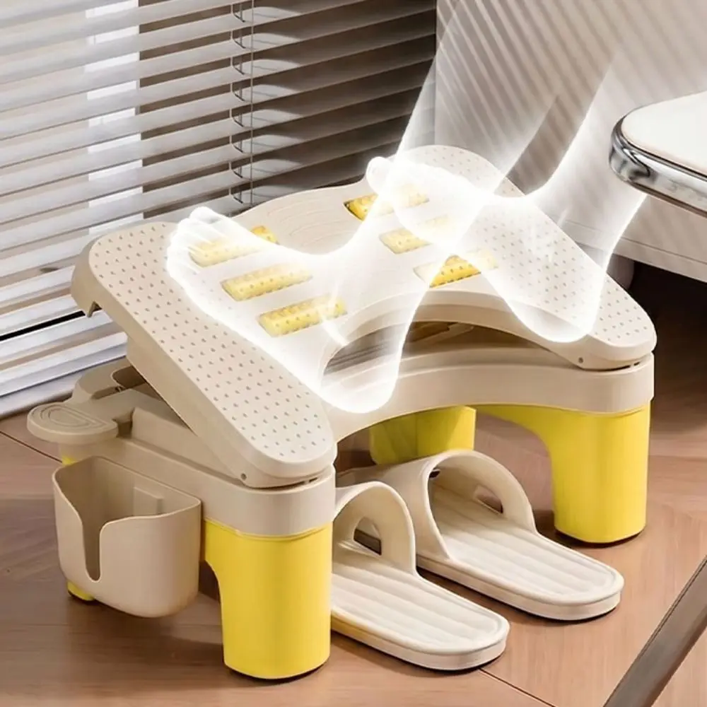 Ergonomic Under Desk Footrest Hollow Out Nonslip Bottom Office Desk Leg Rest 6 Level Comfortable