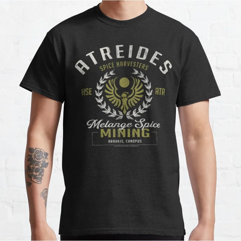 

Atreides Spice Mining Dune Vintage Sci fi Gift T shirt for man Large size Tops Retro movie Graphic Print Clothes 100% cotton Tee