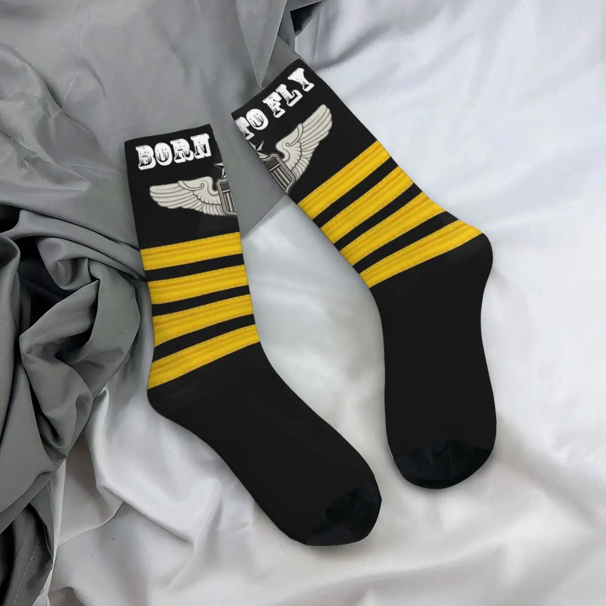 Geboren, um Flug pilot Unisex Socken zu fliegen, wind dichte 3D-Druck glückliche Socken Street Style verrückte Socke