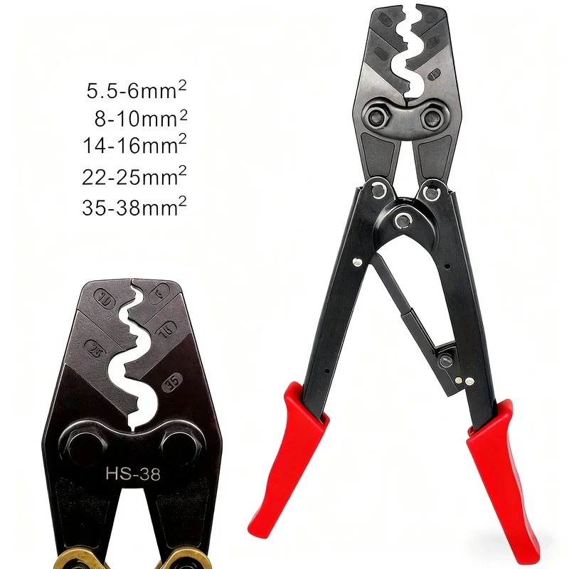 -38 Non-Insulated Terminals Crimper 5.5-38mm2 Crimp Pliers Wire Connector Electrician Brass & Copper SNB RNB SC UT OT