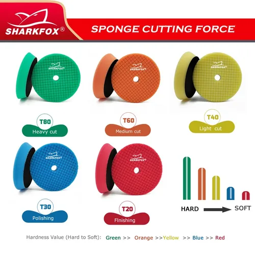 Imagen 2 del producto Disco de abrillantado para coche Sharkfox, 125/150mm, almohadilla de pulido para detalles de coches, faro para carrocería de coche, rueda de pulido para coche