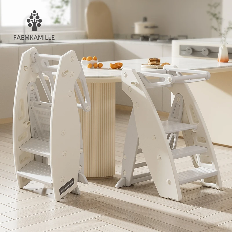

‌Montessori Learning Tower with Safety Rail,Convertible Kitchen Step Stool,Wooden Climbing Stand for Toddler Activities