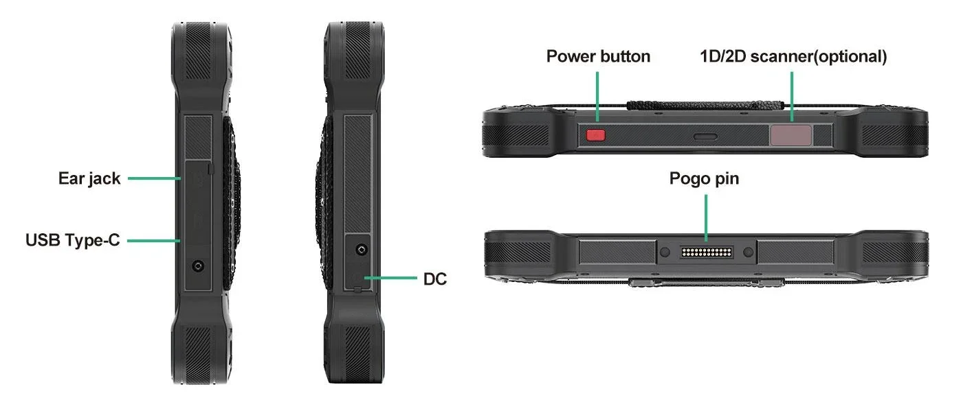 تابلت متين صناعي 10 بوصة IP67 يعمل بنظام أندرويد مع NFC WIFI LTE BT GPS الكل في واحد بطارية 8000mah لصناعة الأسطول Telematics