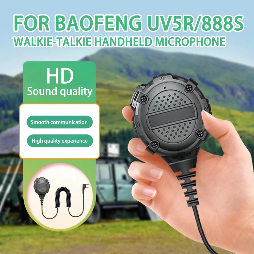 2023 Baofeng Microphone Walkie Talkie Accessories Tangent Mic Shoulder Speaker PTT for Kenwood UV-5R UV82 UV-17 two way radio