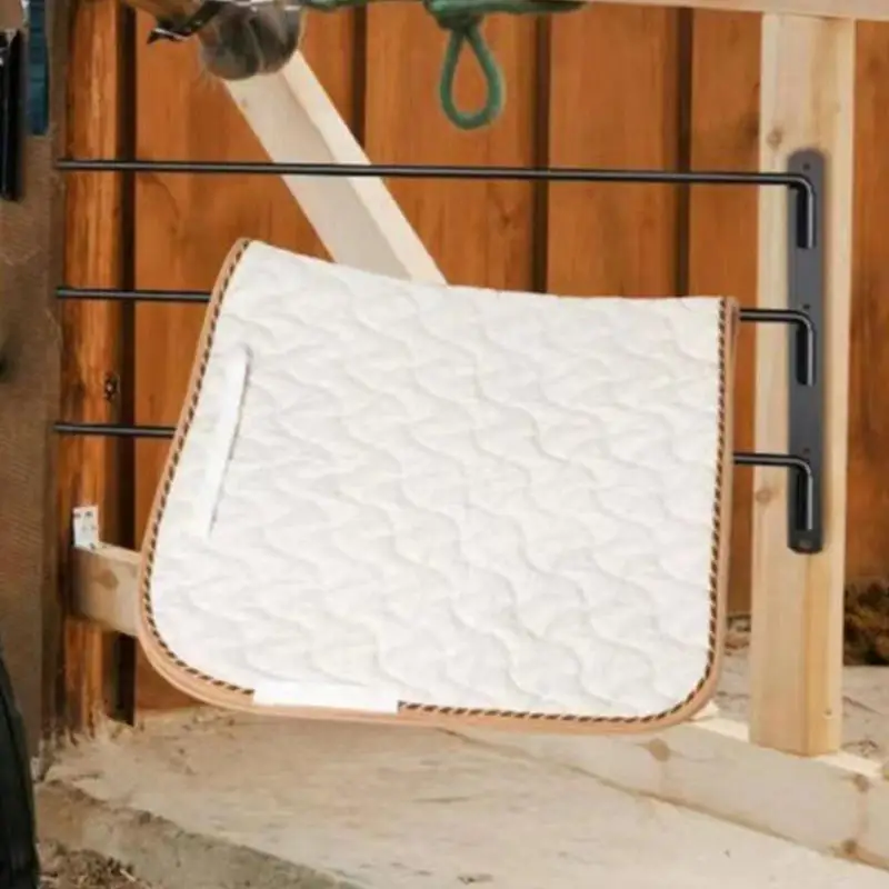 Saddle Pad Rack Swinging Blanket Rack 180 Degree Swing out Sturdy Saddle Pad Rack Attachment Stable Well-Spaced Swinging Blanket