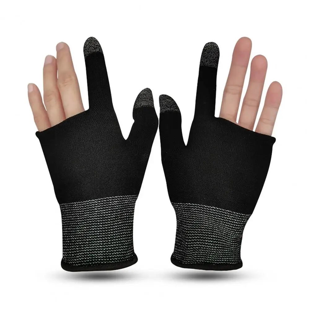 

Compact Black Touch Screen Fingertip Sweaty Hands Gaming Gloves Breathable Woven Cloth Gamer Grip Gloves Game Component