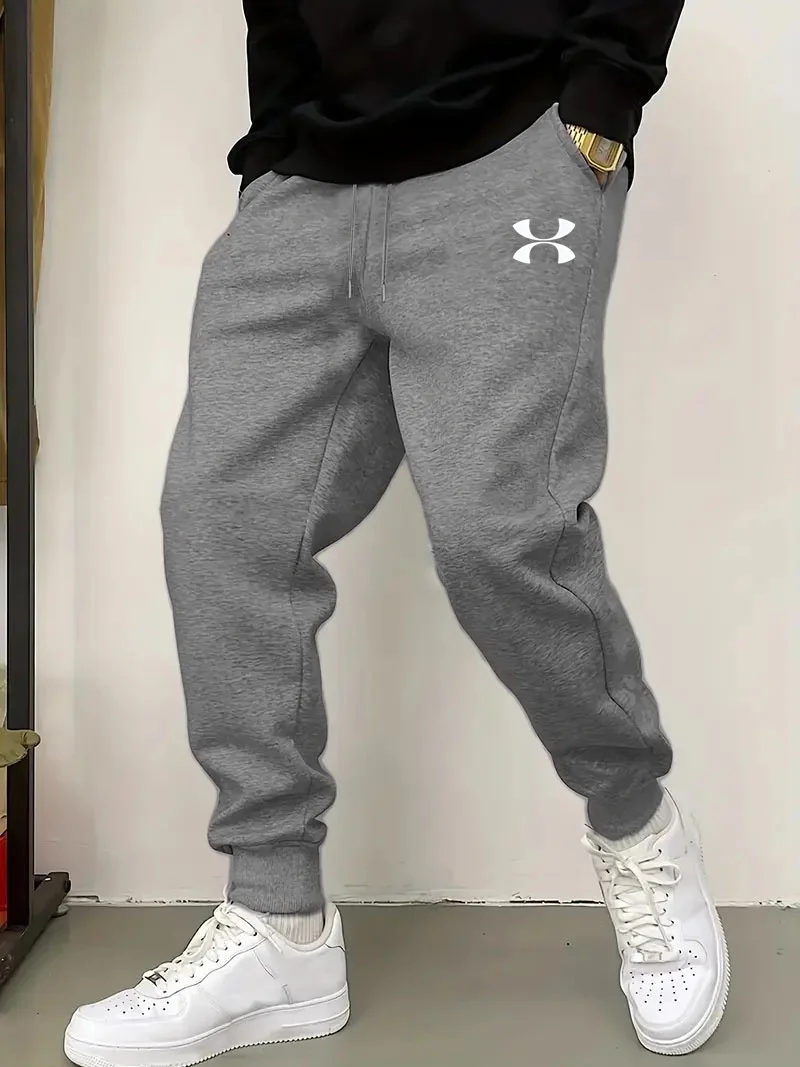 

2025 Autumn/Winter New Men's Sports Pants, Fashionable Printed Outdoor Warm Men's and Women's Casual Pants