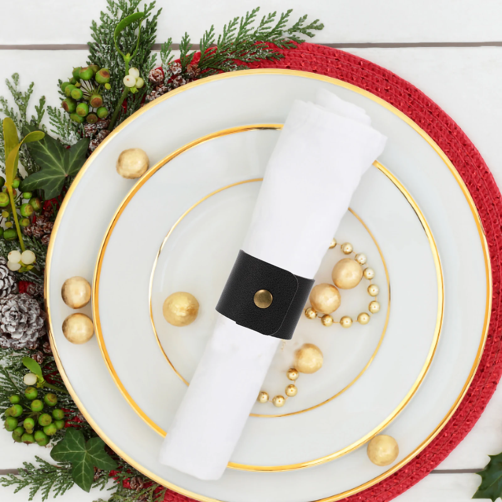 

4 Pcs Napkin Rings Decorative Holder Buckles Dinning Table Adorn Waterproof H made Serviette Ring Gifts