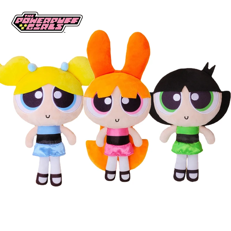 

Original The Powerpuff Girls Cartoon Plush Doll Buttercup Bubbles Blossom Cute Kawaii Fluffy Stuffed Toy 25cm/35cm