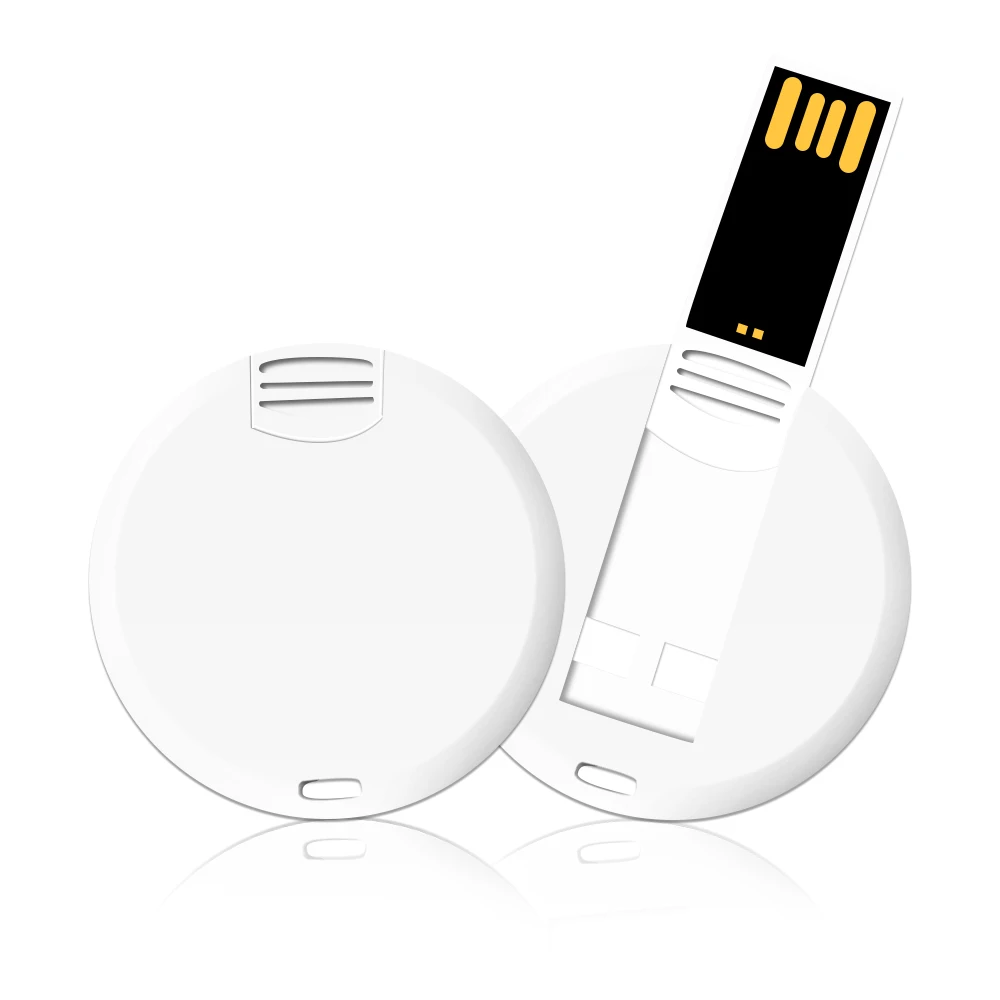 Mini Round Card PenDrive High Speed USB 3.0 Flash Drive 64GB 32GB Memory Stick 16GB 8GB White For Laptop U Disk Creative Gifts