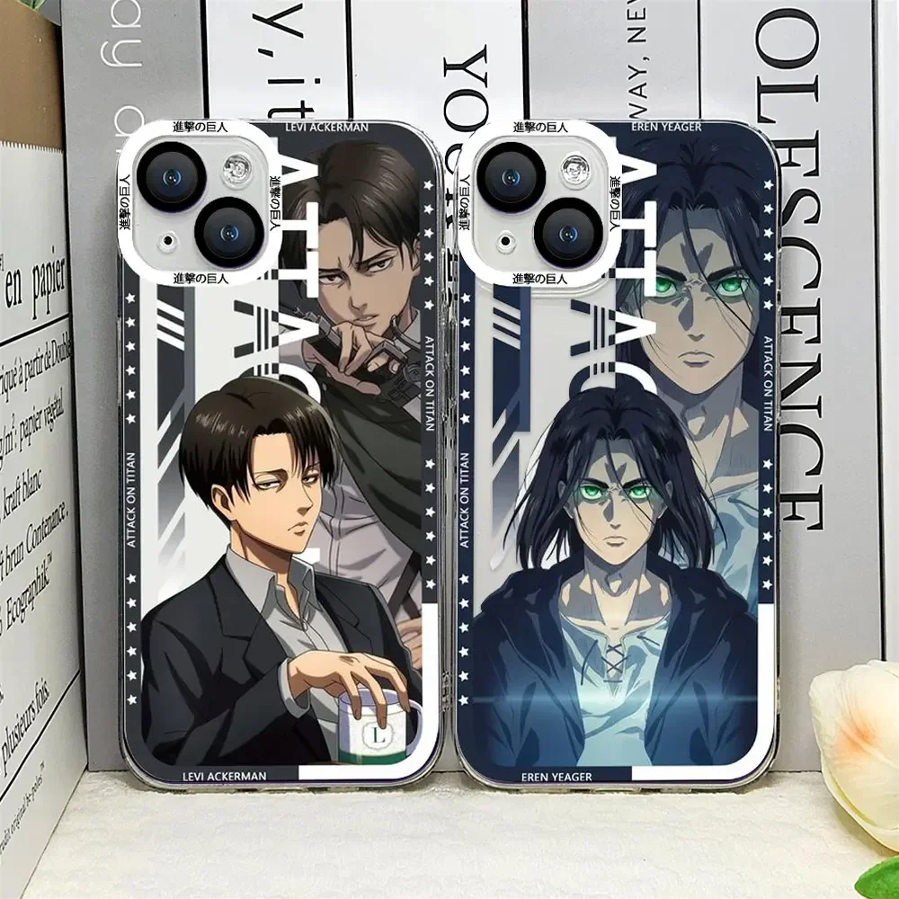 Anime Attack on Titan Phone Case for IPhone 11 12 13 14 15 16 Pro Max Mini XS MAX X SE20 7 8 Plus Cover Transparent Fundas Coque