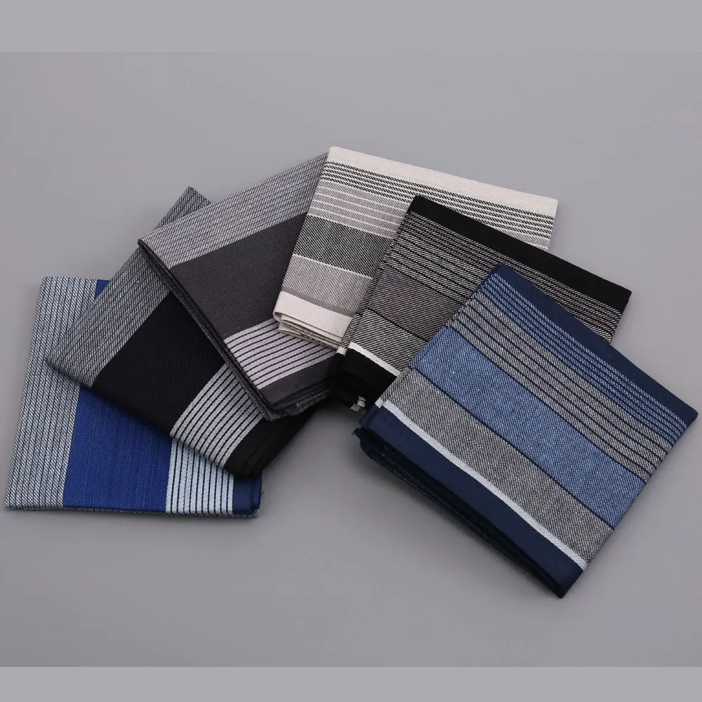 12 Packs of Men's Pure Cotton Handkerchiefs, Plaid Sweat Towels, Gentleman's Suit Flap Pocket Pants Towels, Wedding Supplies, Event Souvenirs