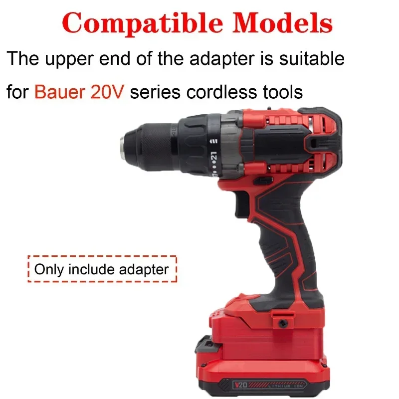 Imagem -03 - Conversor de Bateria para Artesão V20 Bateria de Íon-lítio para Ferramenta de Íon-lítio Bauer 18v Adaptador de Bateria Acessórios de Ferramenta Elétrica