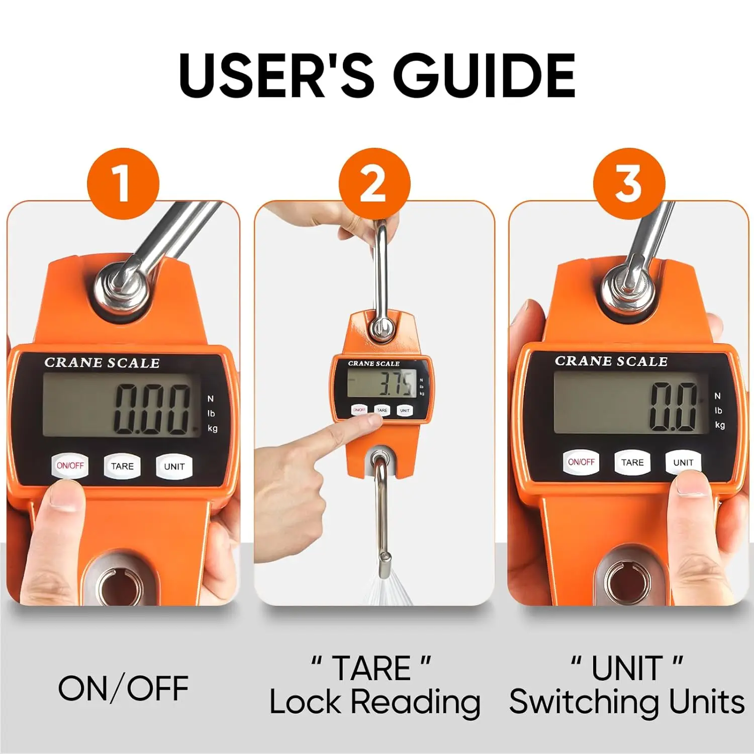 Цифровые подвесные весы 660 фунтов с литым алюминиевым корпусом, портативные мини-крановые весы 300 кг с крючками для фермы, охоты, рыбалки на открытом воздухе