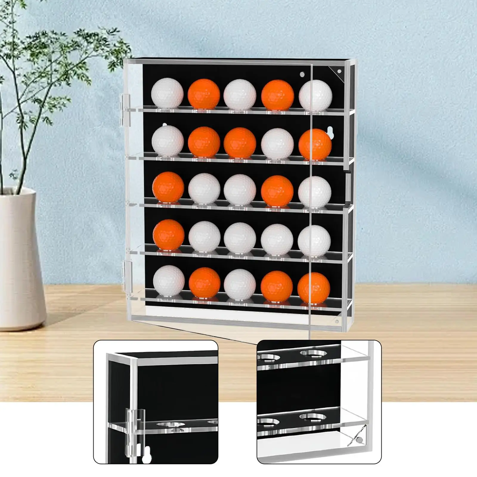 

Витрина для мячей для гольфа, органайзер для мячей для настольного тенниса, отличный подарок для гольфиста, вмещает 25 мячей, витрина, прозрачный акриловый держатель для стойки