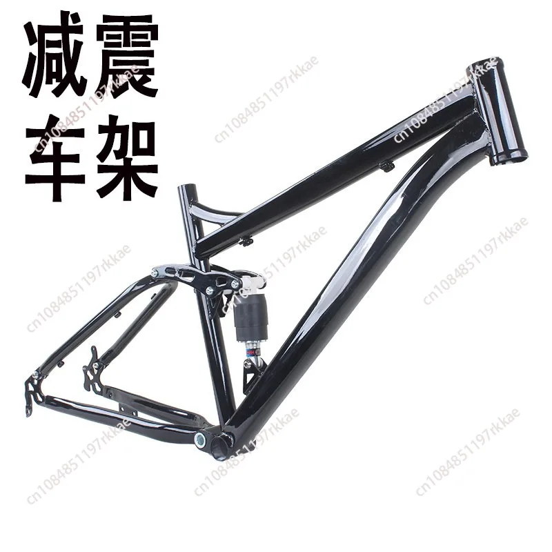 26 Inch Disc Brake Mountain Bike Frame High Carbon Steel Full Suspension Mountain Bike Frame for Trail & Commute