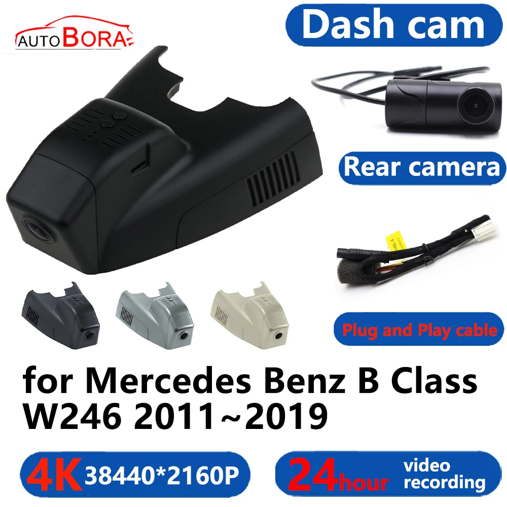 

AutoBora 4K Wifi 3840*2160 Car DVR Dash Cam Camera 24H Video for Mercedes Benz B Class W246 2011~2019