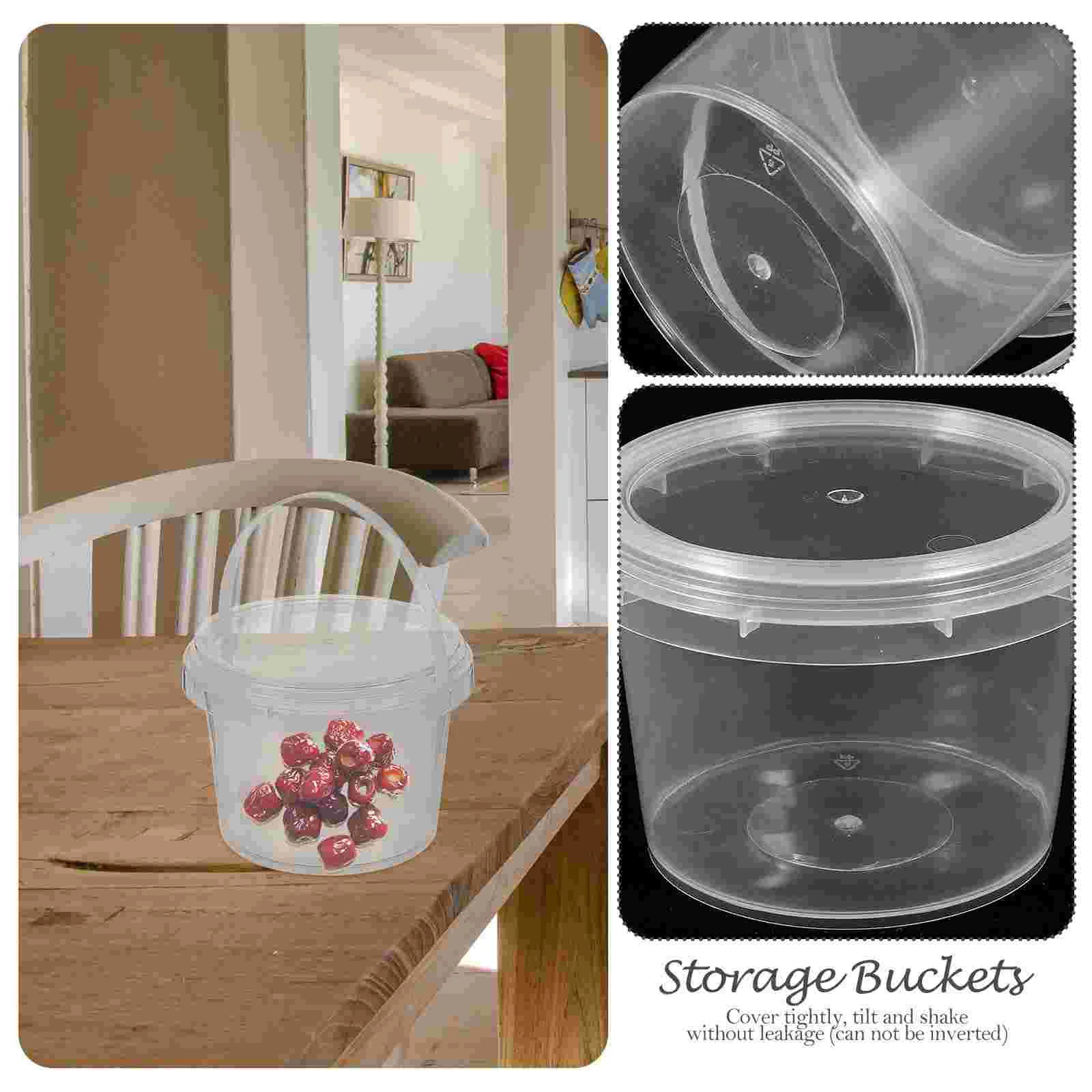 Pails Transparent Small Barrel Honey Container Plastic Storage Bucket Saver Soup Mug with Lid