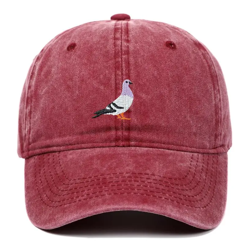 Embroidery Pigeon Spring Baseball Caps Men Women Water Washed Sunscreen Hat Sports Fishing Sunshade Hat