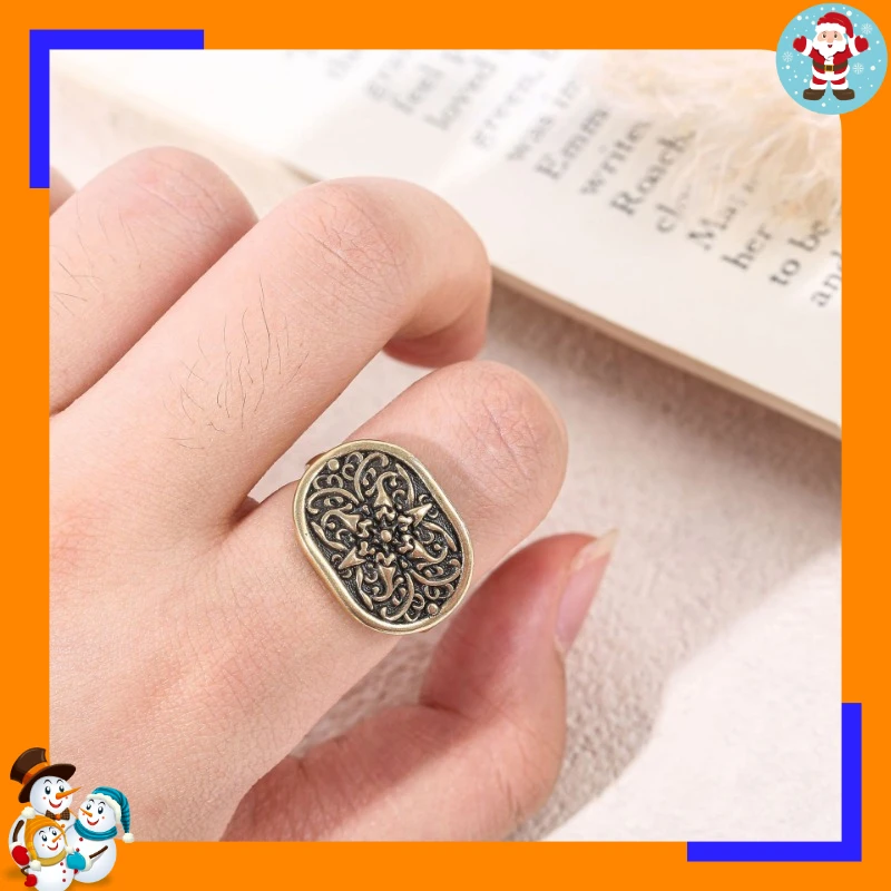 Peripheral Roman Pattern Cufflinks Sleeve Nails Retro Hollow New Light Luxury Ring