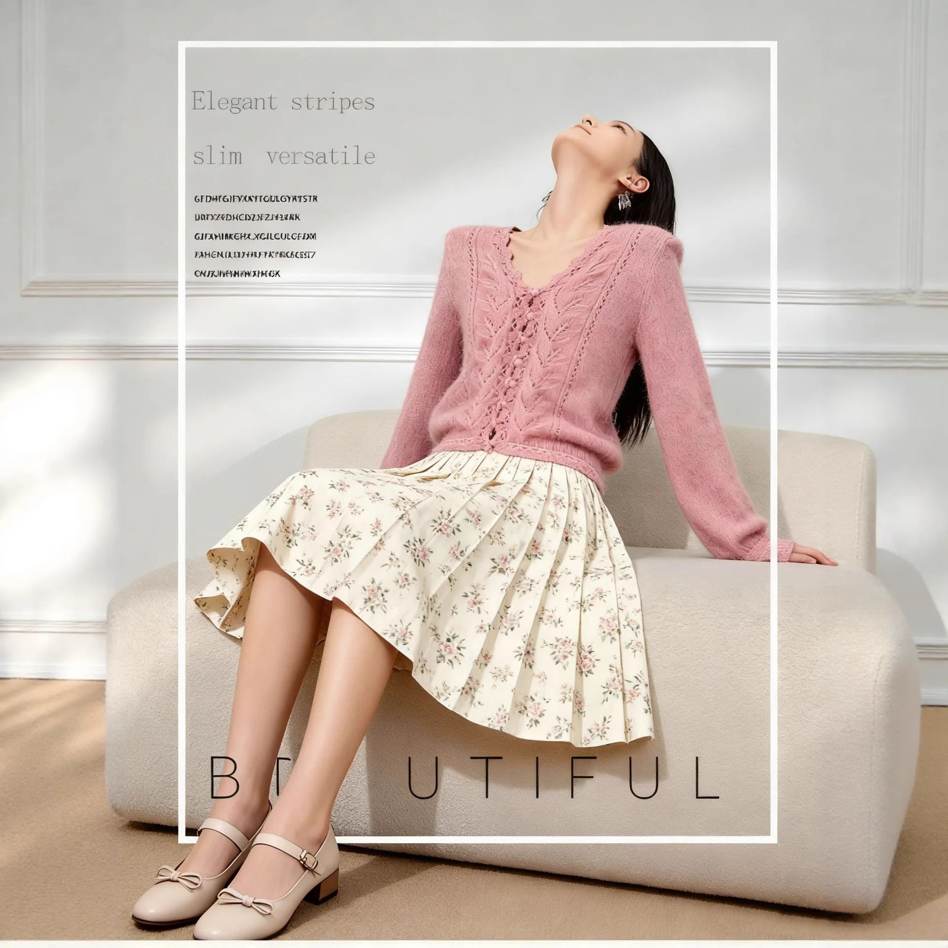 

Spring And Autumn Soft Wool Scallop Edge Hand-hooked Knitted Sweater Cardigan Women's Sweater